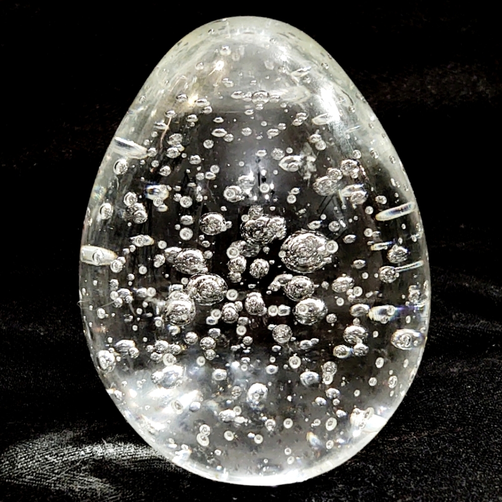 Vintage Hand-Blown Controlled Bubble 4 inch Paperweight